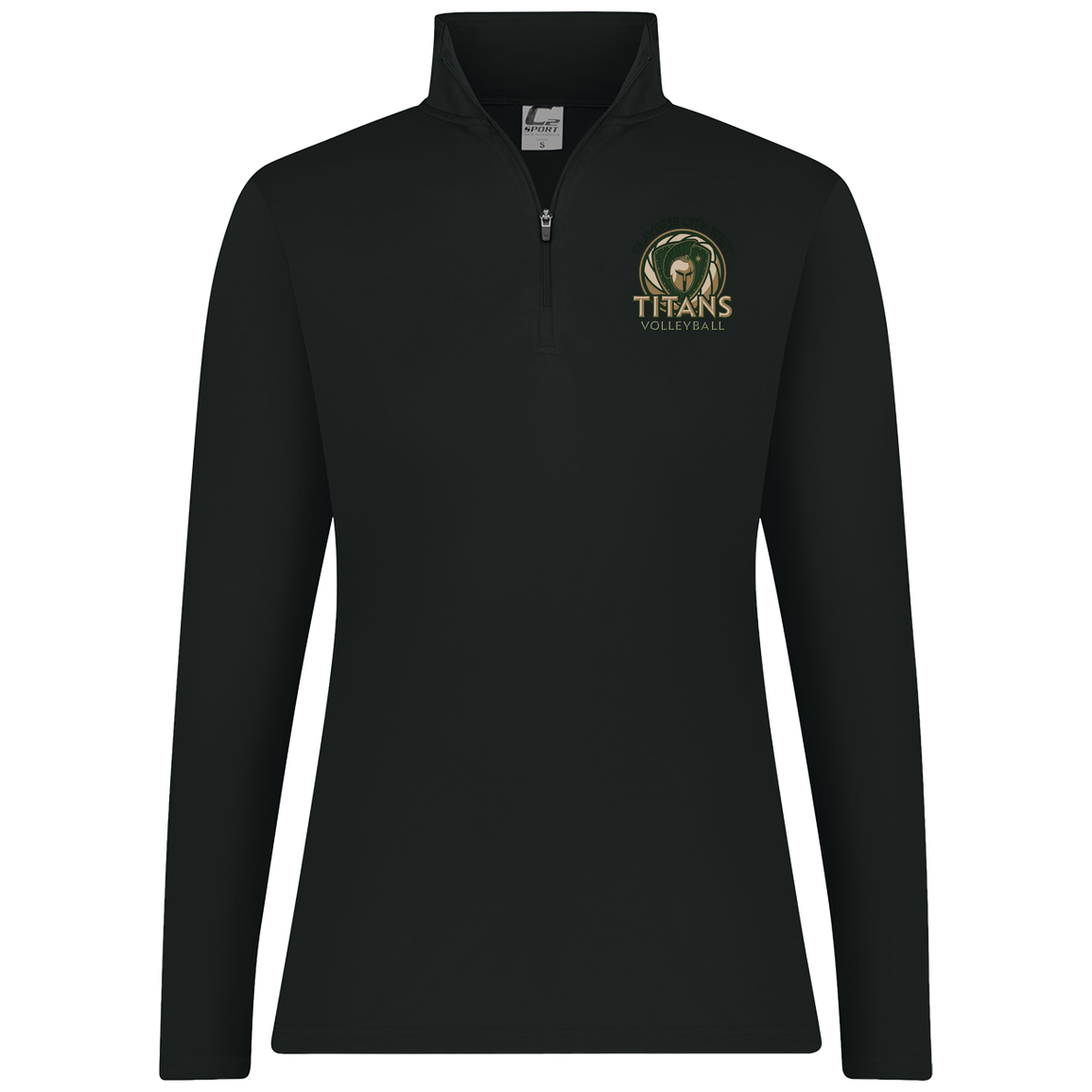 tc-titans-volleyball-bold-mascot-c2-womens-1-4-zip-pullover — Black — Front — restored 2026-09-05 — source sha256 447d0a8bedae453bdb685d61bafcd310b5d5064bb05bf55fce9c77078684f421
