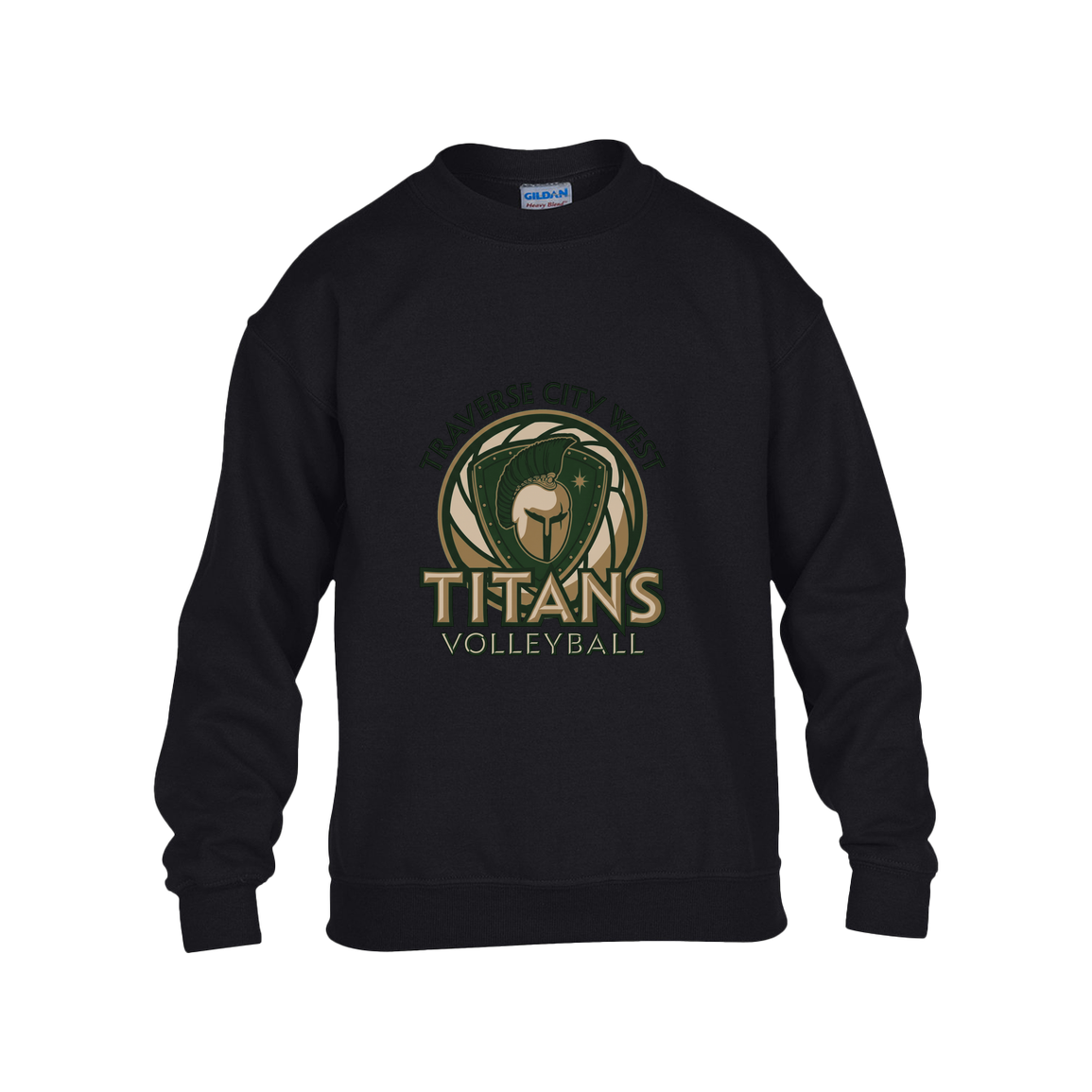 tc-titans-volleyball-bold-mascot-gildan-kids-heavy-blend-fleece-crew — Black — Front — restored 2026-09-05 — source sha256 d609b55fdbbab622212f3a63842c9598dfb1fc2d0f976a70ebed420b24f1fffc