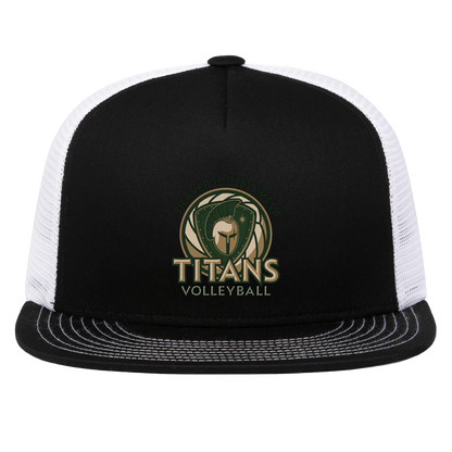 tc-titans-volleyball-bold-mascot-pacific-headwear-d-series-5-panel-trucker-snapback-cap — Black/White — Front — restored 2026-09-05 — source sha256 96ad6be1d6acc049f2765af21bb22c99f2cfde2c3a76481f30c8e11efe0a7840