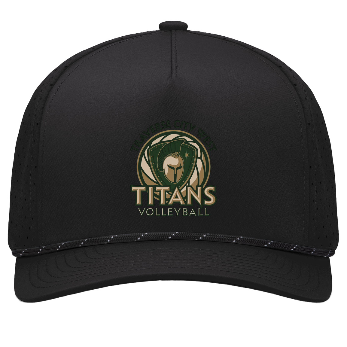 tc-titans-volleyball-bold-mascot-pacific-headwear-weekender-perforated-snapback-cap — Black/Black — Front — restored 2026-09-05 — source sha256 8327dd62d132058d3982283342486b63205ed1a386f0778bc4e78c18d7bdc635
