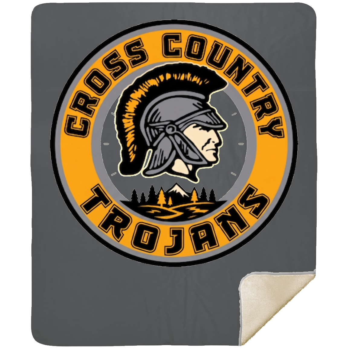 tc-trojans-cross-country-crest-mshm-premium-sherpa-blanket-50x60 — Gray — Front — source sha256 0461d1add3dff598c3a827ebfbd2f8161818f2ab83d6e511557b6fec7312f702 — Color position 3