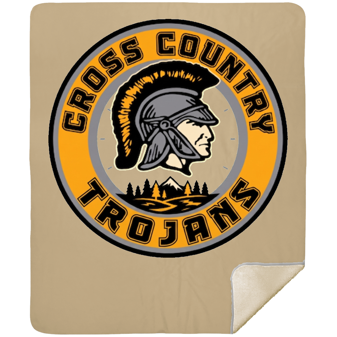 tc-trojans-cross-country-crest-mshm-premium-sherpa-blanket-50x60 — Tan — Front — source sha256 c00f5edd30bc6233ef48e8223380a8b6f7f33fecf1f1e20e6b06e92da511dd8a — Color position 5