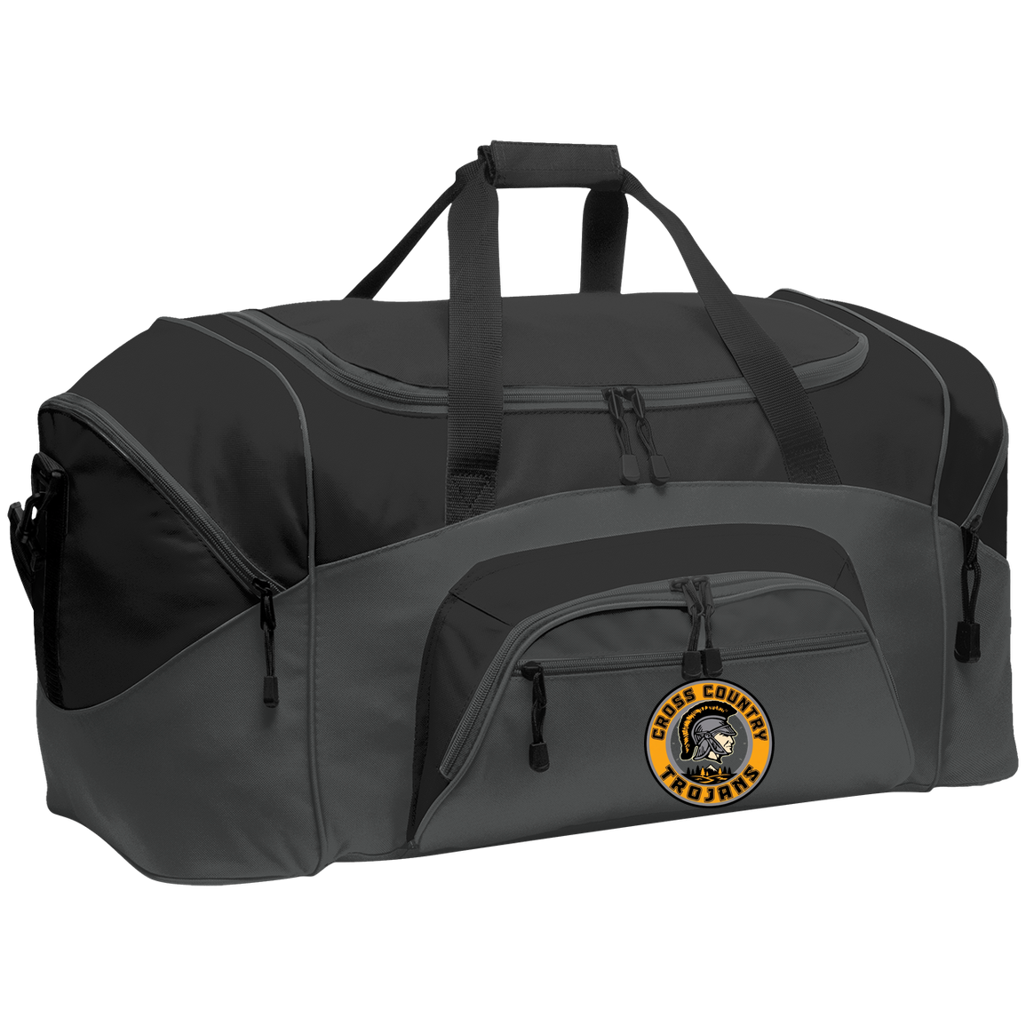 tc-trojans-cross-country-crest-port-company-sport-duffel Dark Charcoal/Black