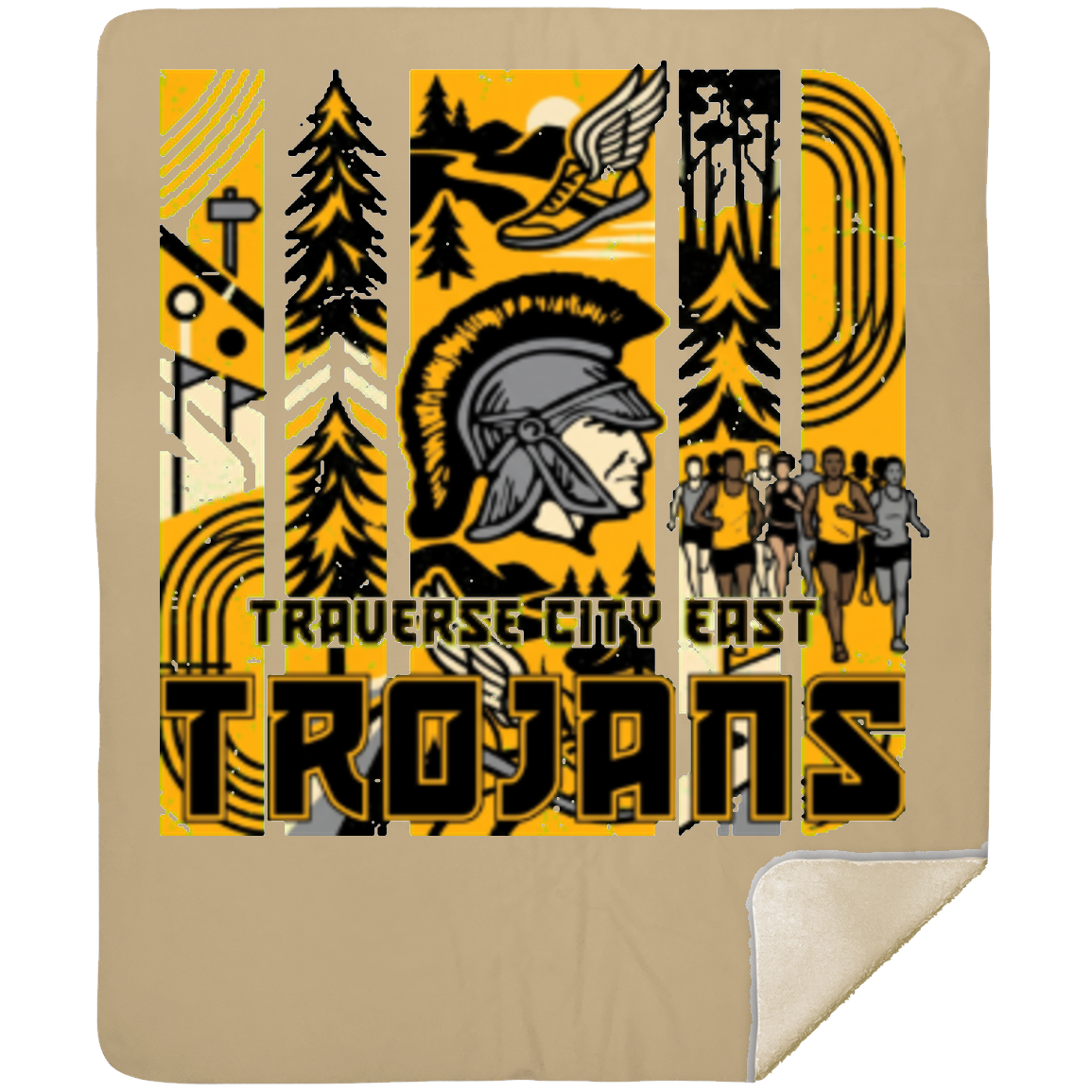 tc-trojans-cross-country-tiles-mshm-premium-sherpa-blanket-50x60 — Tan — Front — source sha256 6af4bede43c6807b6e738ec06ef8605ce194a29d6705433e978d7670841dab1e — Color position 5