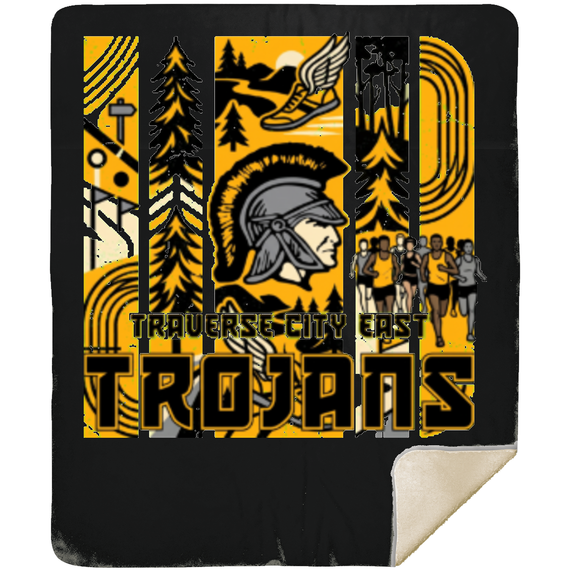 tc-trojans-cross-country-tiles-mshm-premium-sherpa-blanket-50x60 — Black — Front — source sha256 faf4f393136c4c7251527ed31062b71e063e25b834c1e12f0134b694172654af — Color position 2