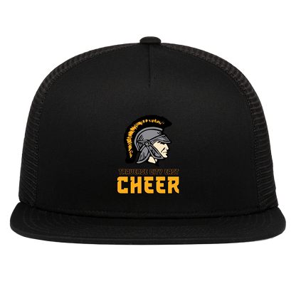 tc-trojans-cheer-basic-v2-pacific-headwear-d-series-5-panel-trucker-snapback-cap — Black — Front — source sha256 8392a677dca8ae569d7ba4232c493928cee8d6becf55a899ee04e756933a0787 — Color position 1