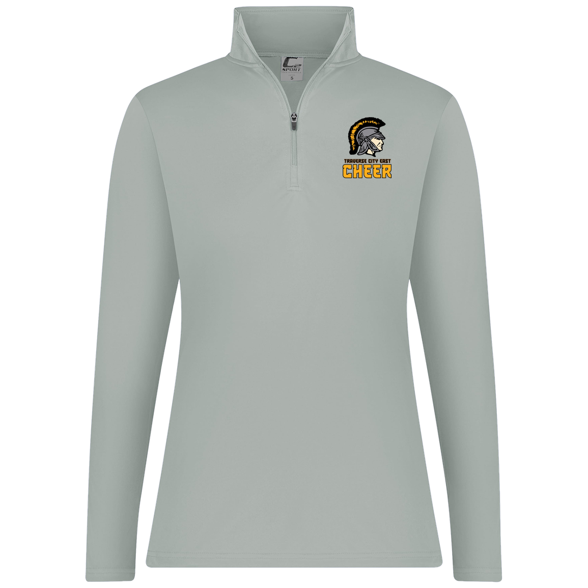 tc-trojans-cheer-basic-v2-c2-womens-1-4-zip-pullover — Silver — Front — source sha256 a6d3e0793f24a9083b884f5fca283499eed8c6361d423d36b795fe3b13044f44 — Color position 2