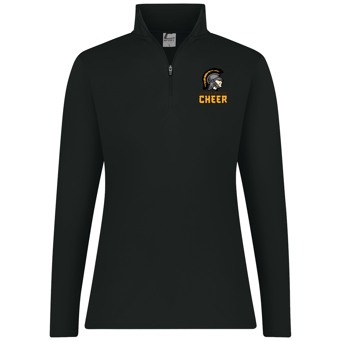 tc-trojans-cheer-basic-v2-c2-womens-1-4-zip-pullover — Black — Front — source sha256 b3ea589c45d053b3c6da03057e895af83363752c03900e5cf57aea846c5783c3 — Color position 1