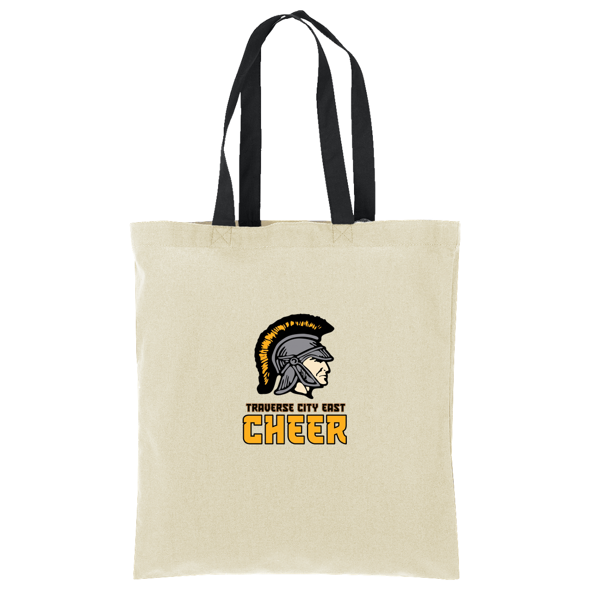 tc-trojans-cheer-basic-v2-port-authority-core-cotton-tote — Natural/Deep Black — Front — source sha256 dce6c61c863e4b6a97c4248fd246510f8e7447c2ef5d2fd36010a8d5d35301ff — Color position 3