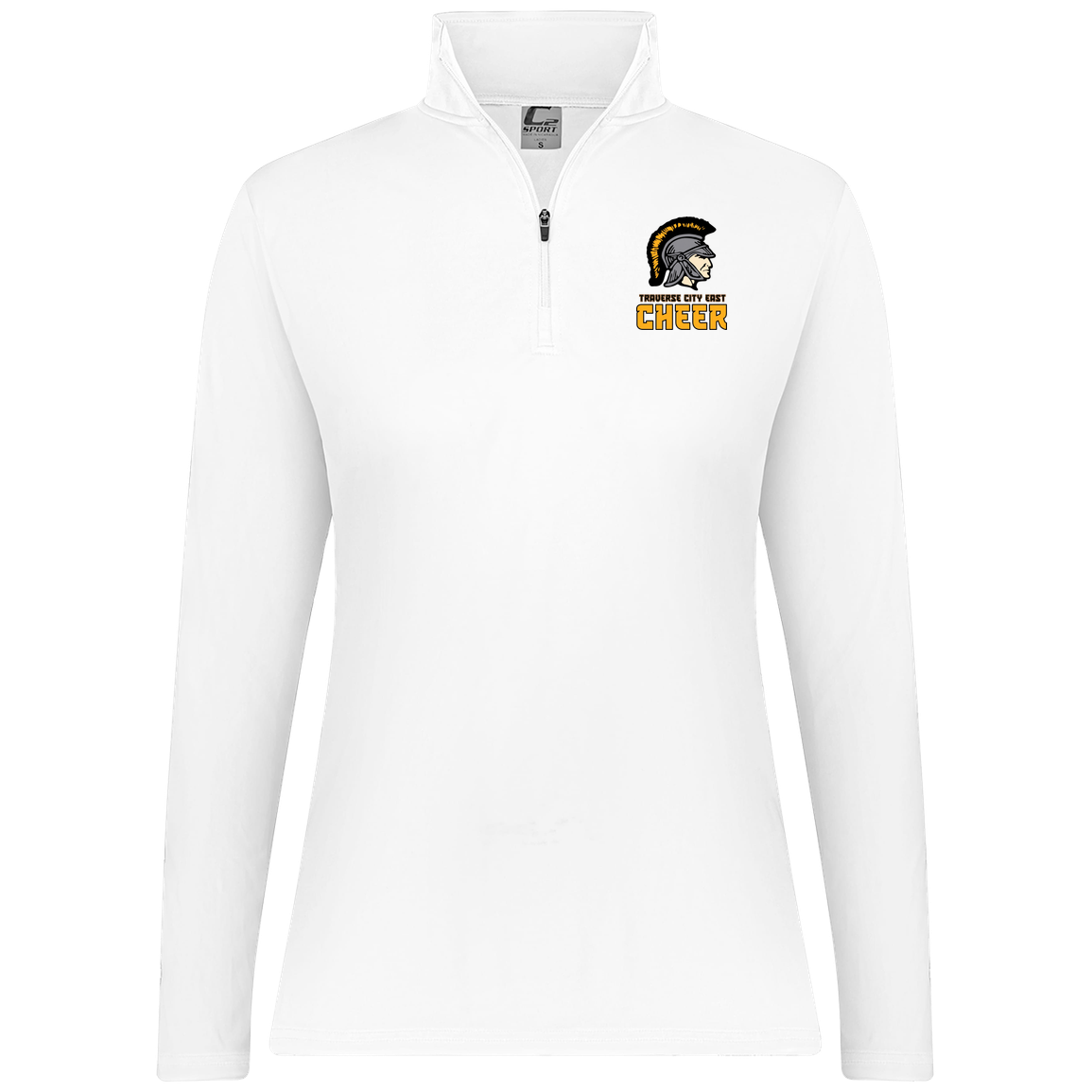 tc-trojans-cheer-basic-v2-c2-womens-1-4-zip-pullover — White — Front — source sha256 f4bf5d52fa601a75cb5540fc71eb5e3def242d34128ea2c2ed0688b90b6b058f — Color position 3