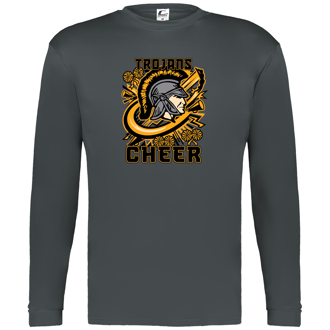 tc-trojans-cheer-rally-v2-c2-mens-performance-long-sleeve-tee — Graphite — Front — source sha256 14bf3110d9e00c34d054cc130c1c0d2012b6402ff5c037523580283ae2a90966 — Color position 2
