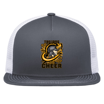 tc-trojans-cheer-rally-v2-pacific-headwear-d-series-5-panel-trucker-snapback-cap — Graphite/White — Front — source sha256 365d22bdc1ae6cc696606b426805485651d02b4bf62e75aee49b62990ed8717e — Color position 4