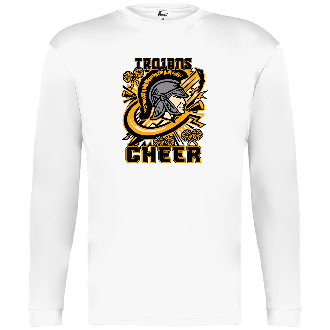 tc-trojans-cheer-rally-v2-c2-mens-performance-long-sleeve-tee — White — Front — source sha256 3bda93ba6a5bd0b7bf8b27d9784b56816a5f34fbd16237eeb7f14c311ecfbf1b — Color position 4