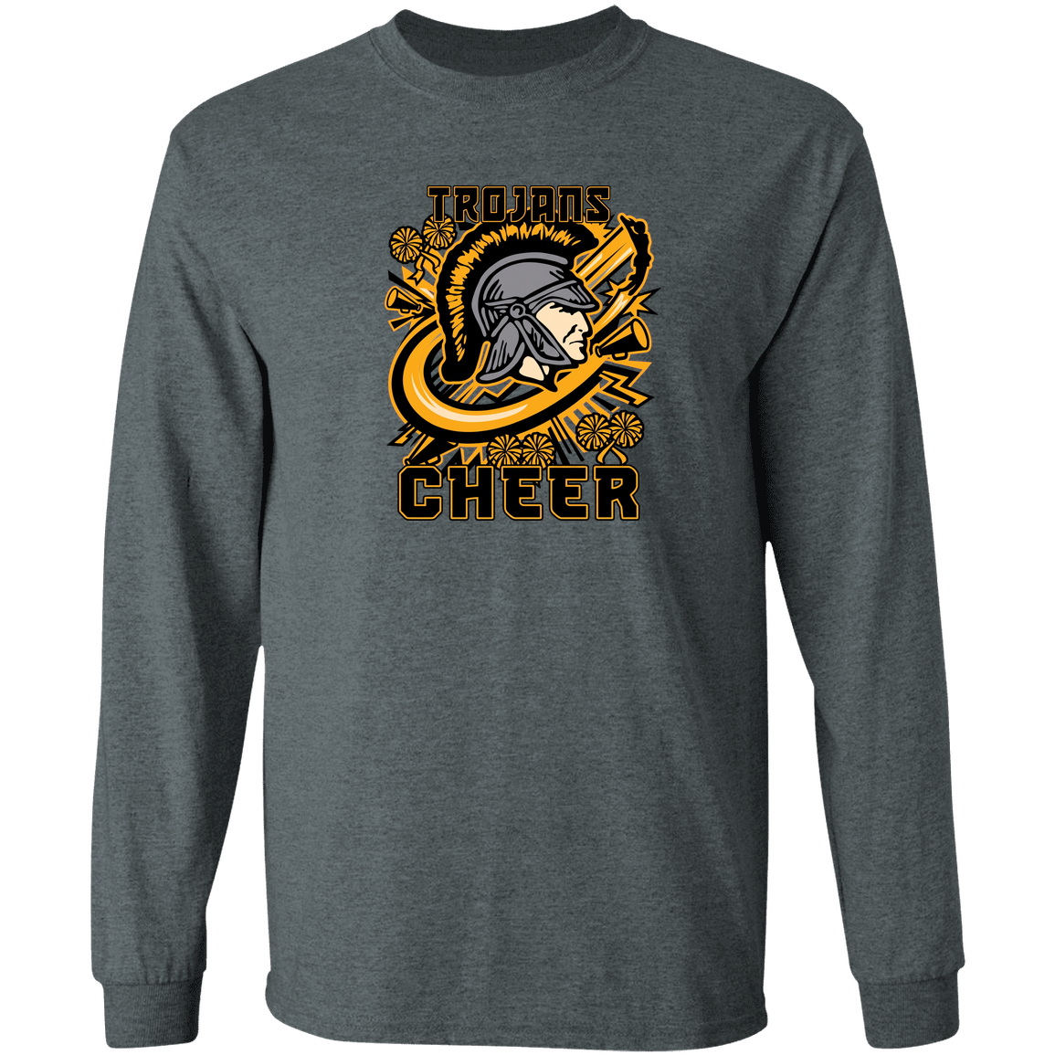 tc-trojans-cheer-rally-v2-gildan-ls-t-shirt-5-3-oz — Dark Heather — Front — source sha256 d1334a6bc5d640cfe19a2cfbe2ddb6f0fc9f8925e54dd5752ce20afe3469af2f — Color position 2