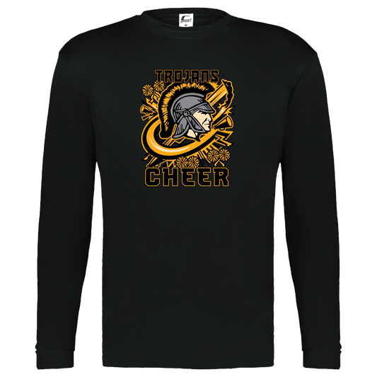tc-trojans-cheer-rally-v2-c2-kids-performance-long-sleeve-tee — Black — Front — source sha256 e087cfc2f5aecdcaba98d878aa9ab002197c35450024dc8551ca107c5c7a0c76 — Color position 1