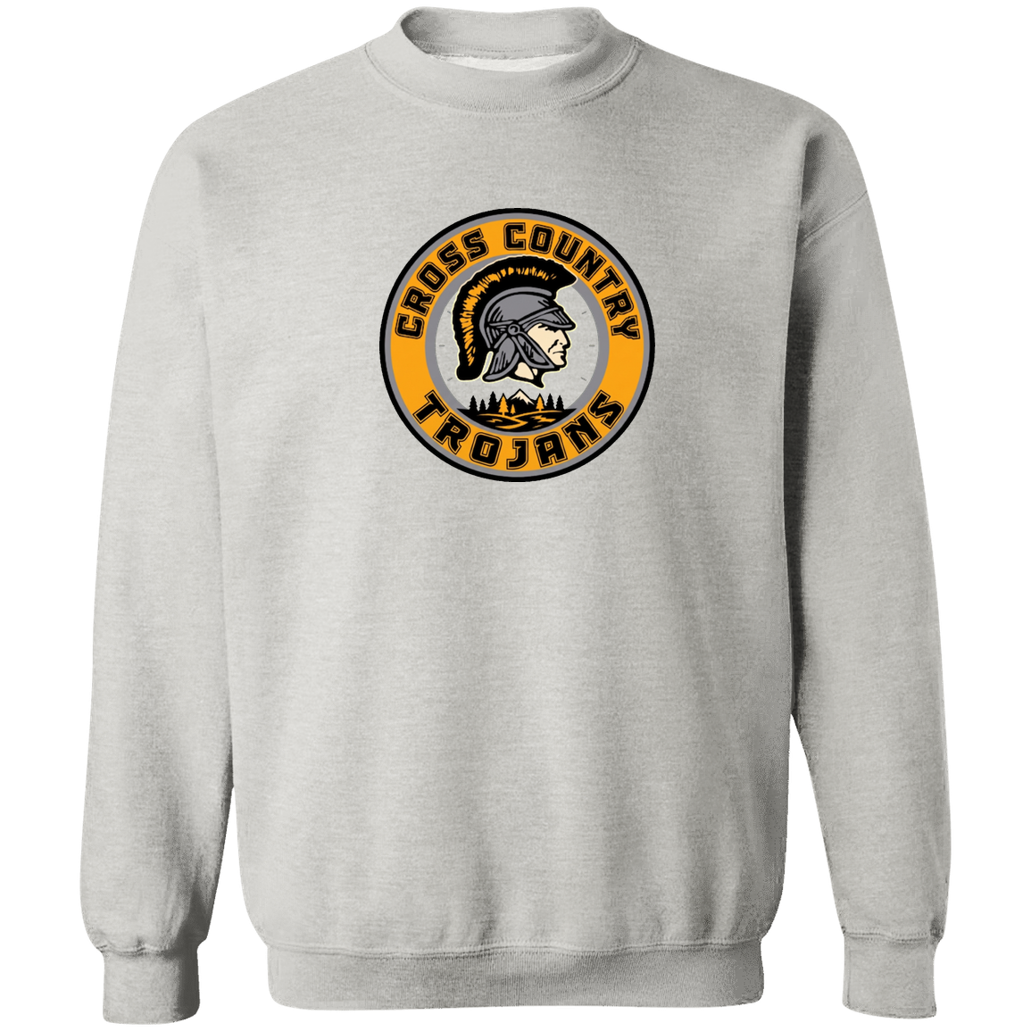 tc-trojans-cross-country-crest-v2-gildan-crewneck-pullover-sweatshirt — Ash — Front — source sha256 000117fa4bf5a2631eaaba6a2fe316a562795d2913c1206806c49e986bf794d8 — Color position 2