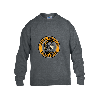 tc-trojans-cross-country-crest-v2-gildan-kids-heavy-blend-fleece-crew — Dark Heather — Front — source sha256 2cb8174ea494042520cc716b6327705d53d20ecf41fcbca4a0791abeb2cd1029 — Color position 2