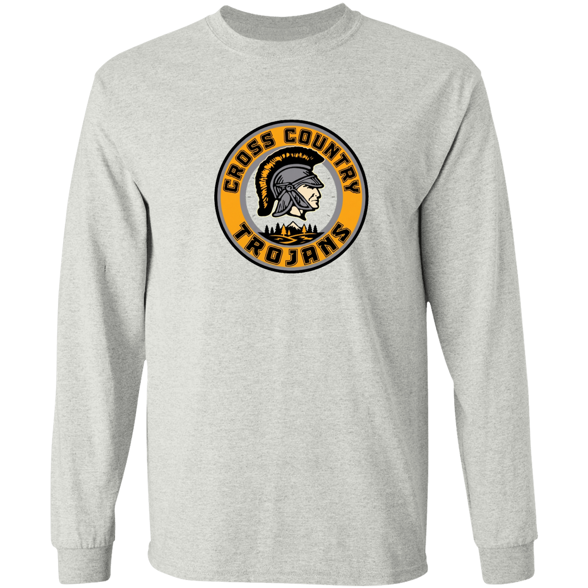 tc-trojans-cross-country-crest-v2-gildan-ls-t-shirt-5-3-oz — Ash — Front — source sha256 3febaa69378b3885decfe93b2541d99d8d2df844ad47876acc87c14667abffbb — Color position 1