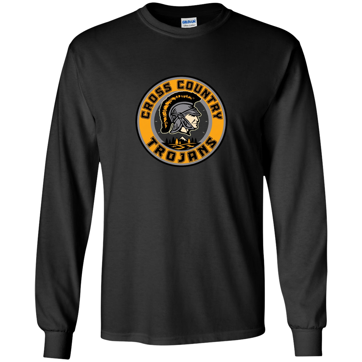 tc-trojans-cross-country-crest-v2-gildan-youth-ls-t-shirt — Black — Front — source sha256 414b4c5b00a4d08cfe810557ea1b807cf49edecf956fe42da81275ca06a25eb1 — Color position 3