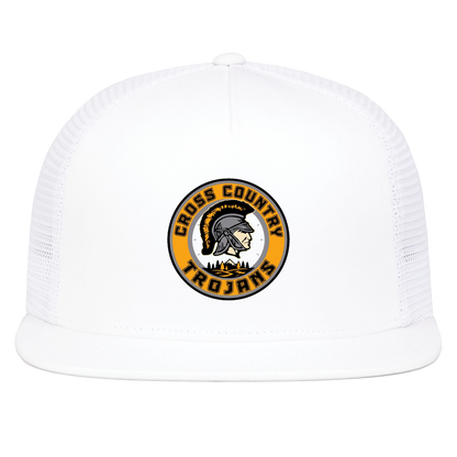 tc-trojans-cross-country-crest-v2-pacific-headwear-d-series-5-panel-trucker-snapback-cap — White — Front — source sha256 8deebf746b6a9f5f372f38bace4641bfc3d9521ed909443e75877b8306741357 — Color position 5