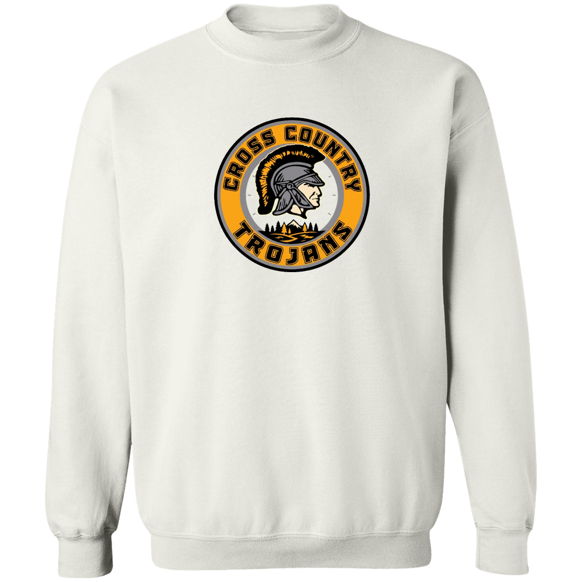 tc-trojans-cross-country-crest-v2-gildan-crewneck-pullover-sweatshirt — White — Front — source sha256 9815c66c165f4457d053e7e48fdbf04edb4b60a7a1e77ebab908f6a757560b88 — Color position 3
