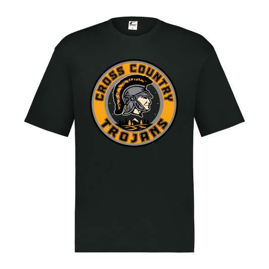 tc-trojans-cross-country-crest-v2-c2-mens-performance-short-sleeve-tee — Black — Front — source sha256 b55a581168f6a99eaa320ec2cb5013c0df2cdbcb76a685f13544e958f29d8c6f — Color position 1