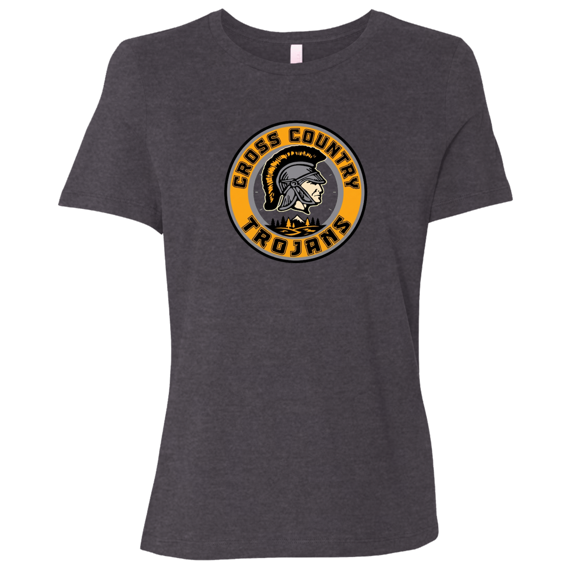 tc-trojans-cross-country-crest-v2-bella-canvas-ladies-relaxed-jersey-short-sleeve-t-shirt — Dark Grey Heather — Front — source sha256 c85535b8245deed6378db076f325ac226788196eb82f30d9cc159bdf1cca4edd — Color position 6