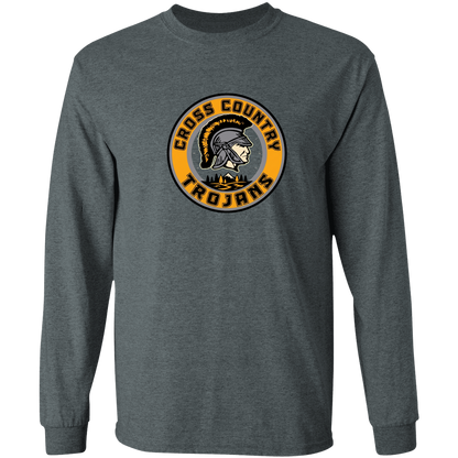tc-trojans-cross-country-crest-v2-gildan-ls-t-shirt-5-3-oz — Dark Heather — Front — source sha256 ccbedc7809dd53d7cdda52030ebd741d78f65d1b035fd2dafc494acc458e52e4 — Color position 2