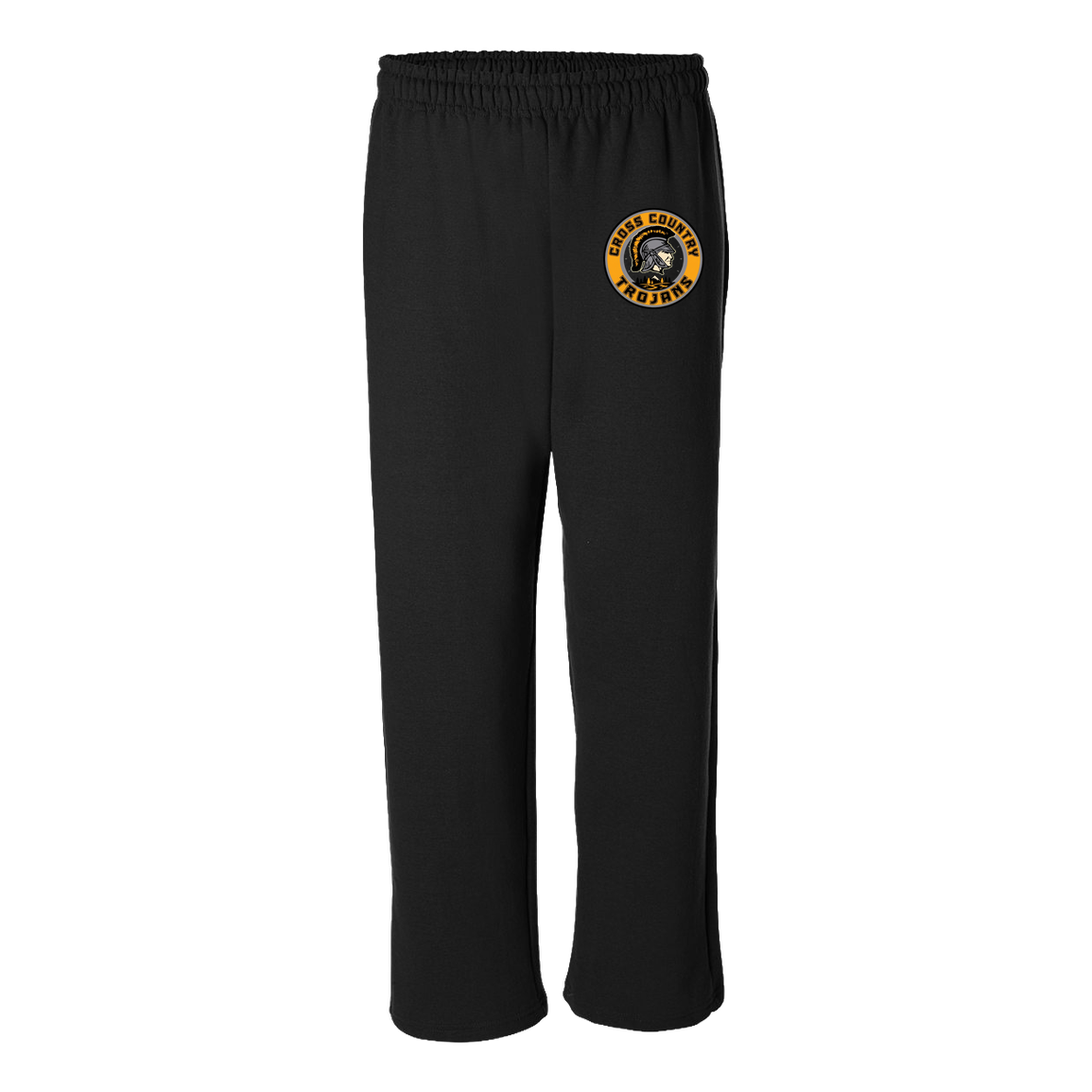 tc-trojans-cross-country-crest-v2-gildan-adult-heavy-blend-open-bottom-pant — Black — Front — source sha256 d7cfc95c3a61f818ecbf614c874b3cb760e2557529c680997e4e3ac9e4176c4f — Color position 1