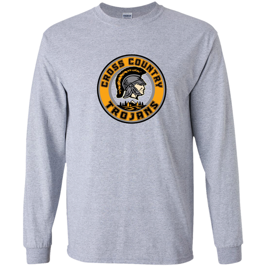 tc-trojans-cross-country-crest-v2-gildan-youth-ls-t-shirt — Sport Grey — Front — source sha256 dfb732c6ebbd335ee3fc341e3f5cf9bb2f442d3e22188e48aca7d4464c37b215 — Color position 1