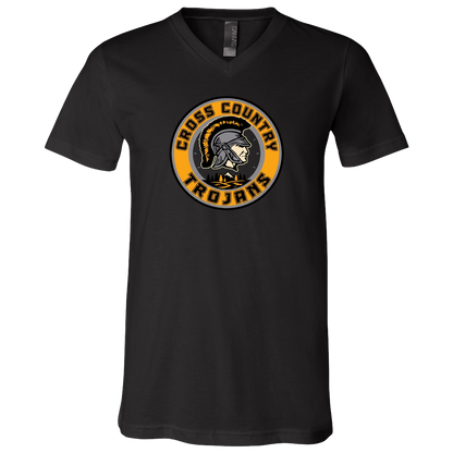tc-trojans-cross-country-crest-v2-bella-canvas-unisex-jersey-ss-v-neck-t-shirt — Black — Front — source sha256 e942758a26c94cb9e1edf620b14d32f8b6149f9cf9ae552a847d2cee30a9234e — Color position 2