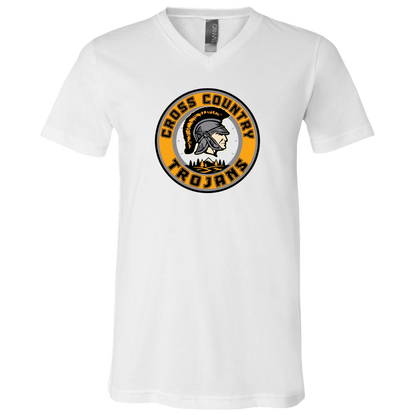 tc-trojans-cross-country-crest-v2-bella-canvas-unisex-jersey-ss-v-neck-t-shirt — White — Front — source sha256 ee3aa3ac4569284297911f219f0cb6d7ad208384b36d7ae57a30b2e870a8dd5f — Color position 1