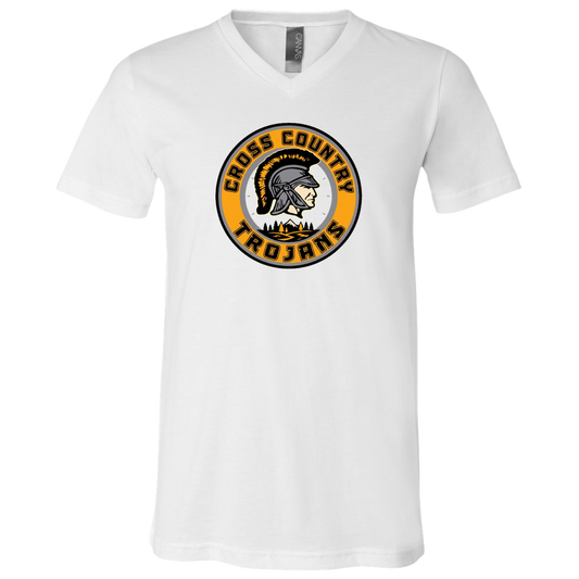 tc-trojans-cross-country-crest-v2-bella-canvas-unisex-jersey-ss-v-neck-t-shirt — White — Front — source sha256 ee3aa3ac4569284297911f219f0cb6d7ad208384b36d7ae57a30b2e870a8dd5f — Color position 1