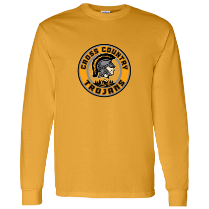tc-trojans-cross-country-crest-v2-gildan-ls-t-shirt-5-3-oz — Gold — Front — source sha256 f373957e67e58a7cb596a5c269c83ec6c58343b7a257fc91ea8e487921006398 — Color position 6