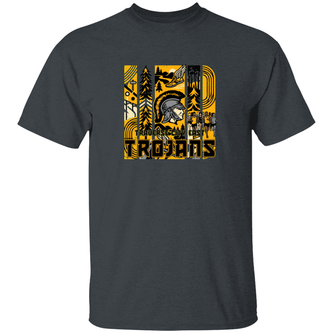 tc-trojans-cross-country-tiles-v2-gildan-youth-5-3-oz-100-cotton-t-shirt — Dark Heather — Front — source sha256 1b5d91728c906f7d7a47339109c352701a05b3360348c99caaeabee900dbec7e — Color position 4