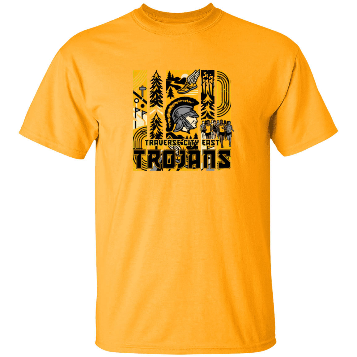 tc-trojans-cross-country-tiles-v2-gildan-5-3-oz-t-shirt — Gold — Front — source sha256 7c69f9b99f510a05e4cd68daad24d81d4efac04123346c2943b5a6f091dc8055 — Color position 7