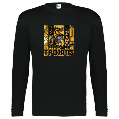 tc-trojans-cross-country-tiles-v2-c2-kids-performance-long-sleeve-tee — Black — Front — source sha256 9f60f4bf0e9789bd56705aabd1417eb127d2b47cdd2be6b2008d7cde4fd269cb — Color position 1