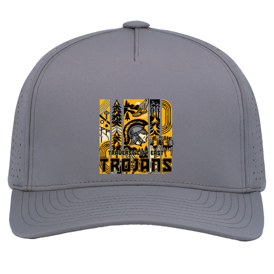 tc-trojans-cross-country-tiles-v2-pacific-headwear-weekender-perforated-snapback-cap — Graphite — Front — source sha256 c641ee6461ef0b25f4be75a287d18cd4543895d91ccc427fdfc9b1621b237e56 — Color position 4