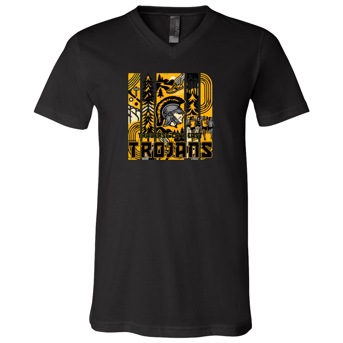 tc-trojans-cross-country-tiles-v2-bella-canvas-unisex-jersey-ss-v-neck-t-shirt — Black — Front — source sha256 ce115f40332c6712b0b01afcae292bb9add6cc348bcceee722f1e82cee525c4a — Color position 2