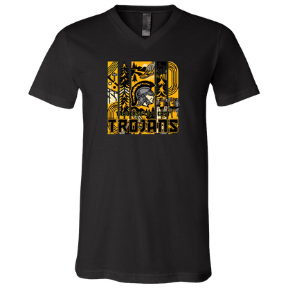 tc-trojans-cross-country-tiles-v2-bella-canvas-unisex-jersey-ss-v-neck-t-shirt — Black — Front — source sha256 ce115f40332c6712b0b01afcae292bb9add6cc348bcceee722f1e82cee525c4a — Color position 2