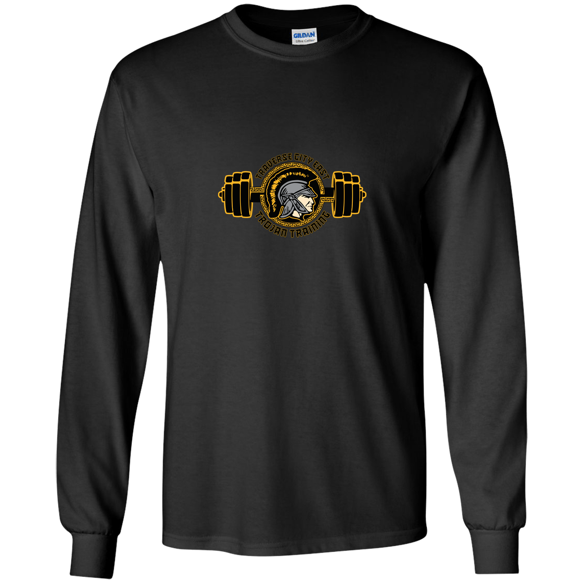 tc-trojans-ems-training-logo-gildan-youth-ls-t-shirt — Black — Front — source sha256 06a0cde622232aea2350de07b0240a8cd3d32a9a0e2cc85d869804466ef8141c — Color position 3