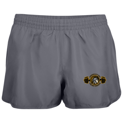 tc-trojans-ems-training-logo-augusta-ladies-wayfarer-running-shorts — Graphite — Front — source sha256 25ba7f9ec8247c83dd4a4beab93a989d43ab9e0649304dd631b68df0d3e9740e — Color position 2