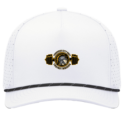 tc-trojans-ems-training-logo-pacific-headwear-weekender-perforated-snapback-cap — White/Black — Front — source sha256 3899eeda93b224b30b0e636aa4b27b4ec1b55fc64f47f5e668a4ebef055e55dc — Color position 7