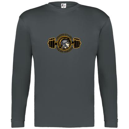 tc-trojans-ems-training-logo-c2-mens-performance-long-sleeve-tee — Graphite — Front — source sha256 55b4fa279c7026eea93ab6c57dbb04e8ec26223d78927bc6da5a746e3e8f7f4a — Color position 2
