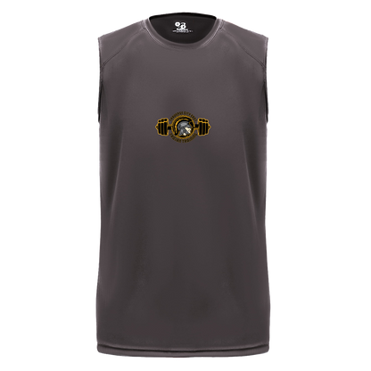 tc-trojans-ems-training-logo-badger-b-core-sleeveless-performance-tee — Graphite — Front — source sha256 6d8ffb64fe566e17fe9cf39262dc714a268cba0602be37319bf3eb98df6edca3 — Color position 2