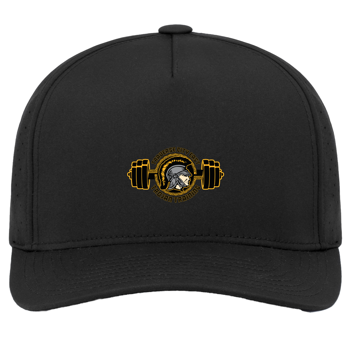 tc-trojans-ems-training-logo-pacific-headwear-weekender-perforated-snapback-cap — Black — Front — source sha256 7101b26015e821cb133186cc087b7ee79715384ef401b9c9b6cd9f6127830e3e — Color position 2