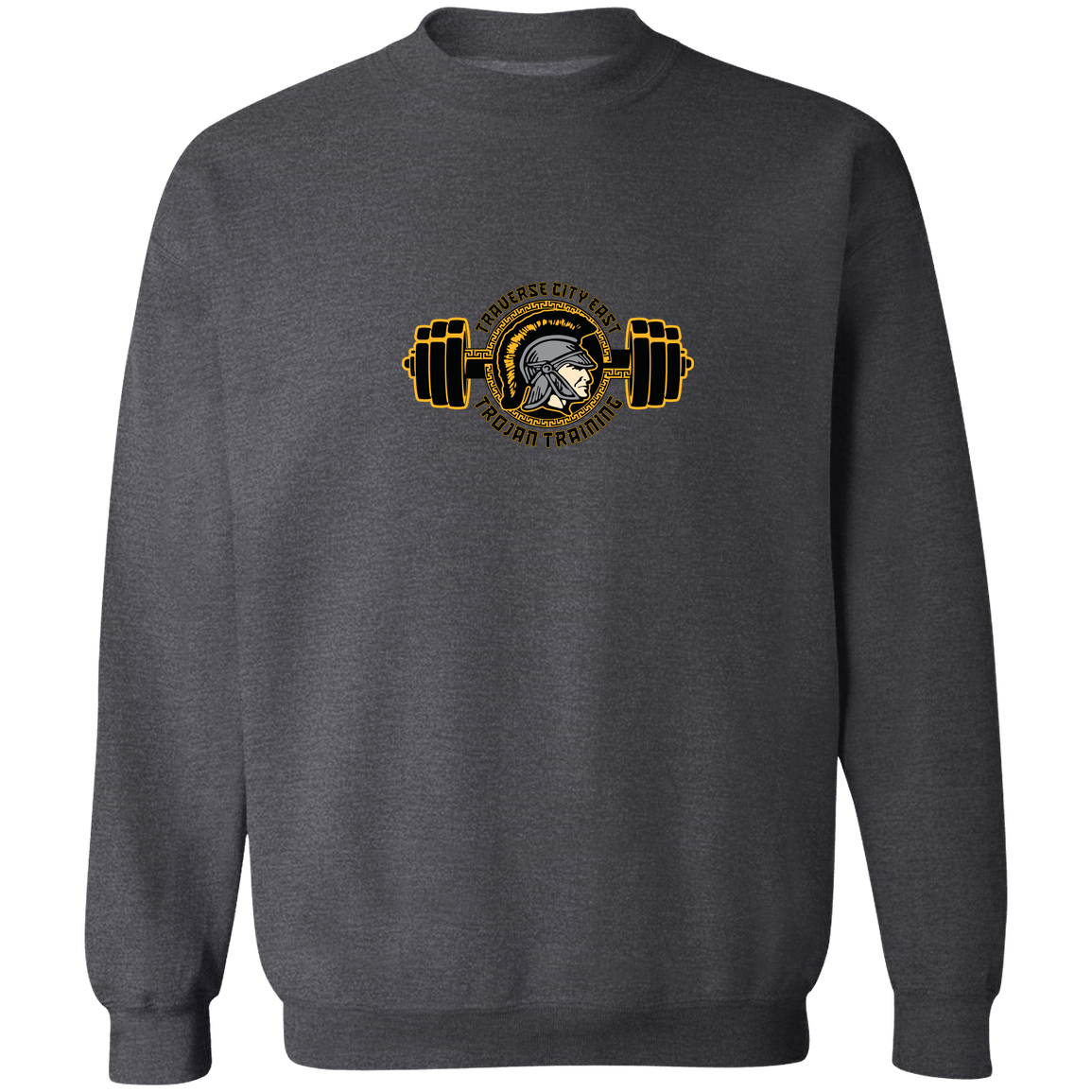 tc-trojans-ems-training-logo-gildan-crewneck-pullover-sweatshirt — Dark Heather — Front — source sha256 75b6a2ccca0277303a9c0db39bd8e2870a972419266f62c2c567ddf3caabcd40 — Color position 6