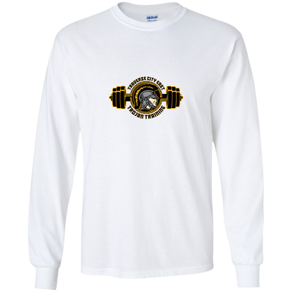 tc-trojans-ems-training-logo-gildan-youth-ls-t-shirt — White — Front — source sha256 7f542c530da38bf0cf8b86b3155e1c8338a83e9886acb207d35b81dd8cb5d849 — Color position 2