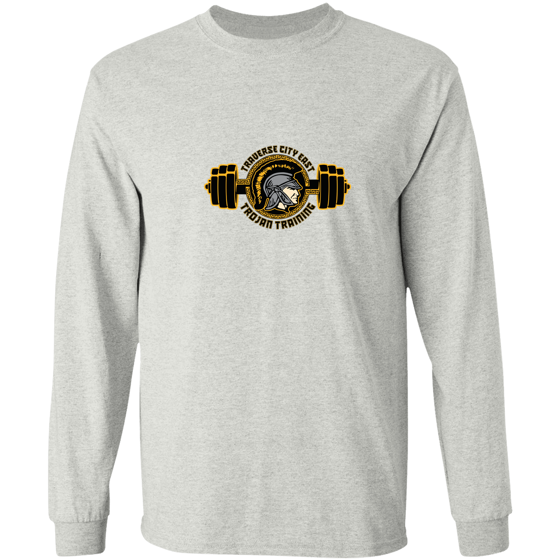 tc-trojans-ems-training-logo-gildan-ls-t-shirt-5-3-oz — Ash — Front — source sha256 9575ca3440bb68b2511ffa1be171611fc557d73d2ffec39b91e1c2950ed9673b — Color position 1