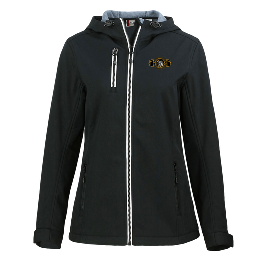 tc-trojans-ems-training-logo-clique-womens-eco-stretch-softshell-jacket — Black — Front — source sha256 a1326965652eefbb38708228e18cd63afc22d07d4dccb245367b80bd362e8b08 — Color position 1
